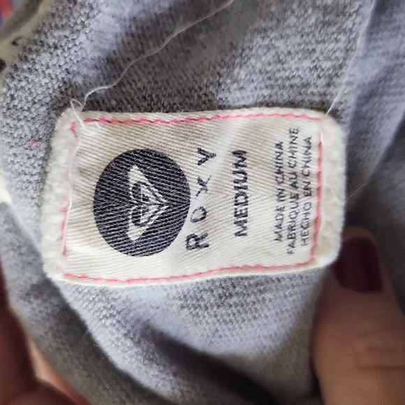 ROXY Gray & Pink Anchor Hoodie Size Medium - Picture 8 of 8